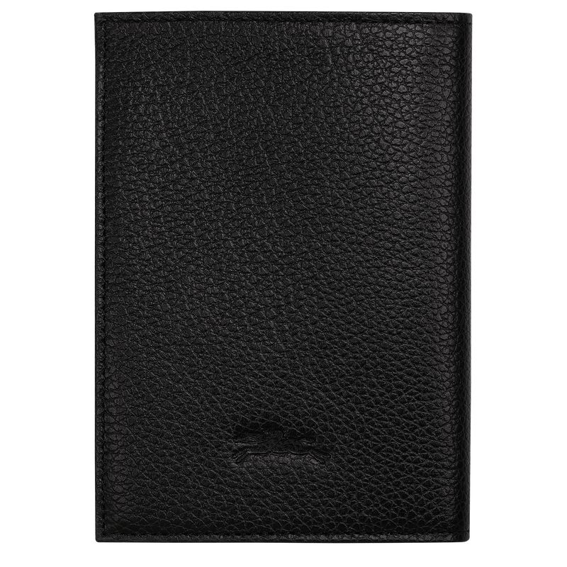 Black Longchamp Le Foulonné Men Passport Holder | Ksa-734RVLJWT