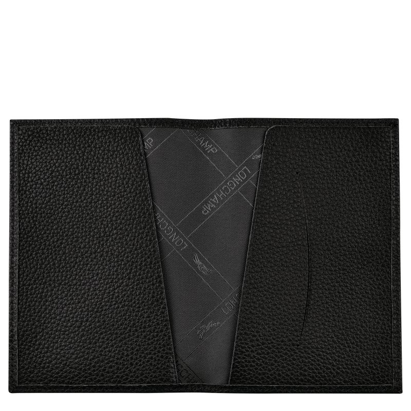 Black Longchamp Le Foulonné Men Passport Holder | Ksa-734RVLJWT