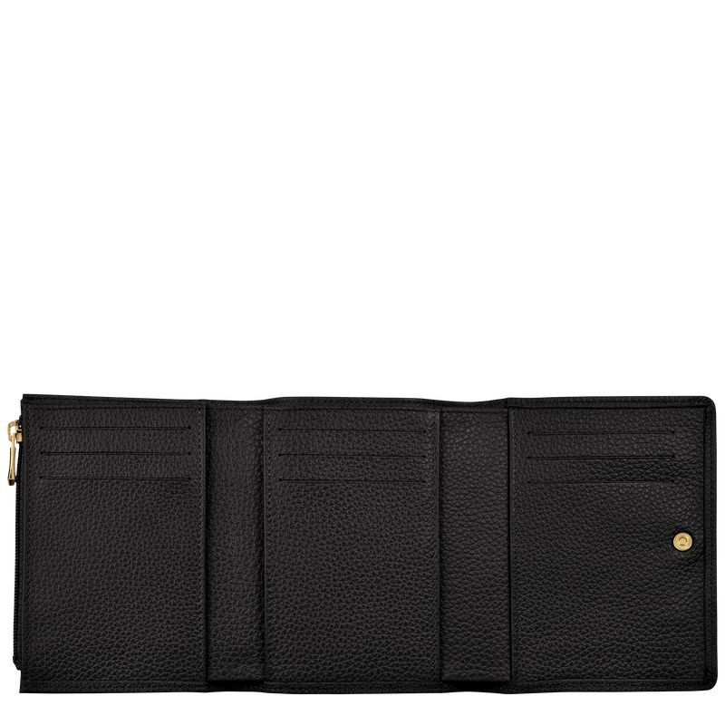 Black Longchamp Le Foulonné Men Wallet | Ksa-528JEKCVA