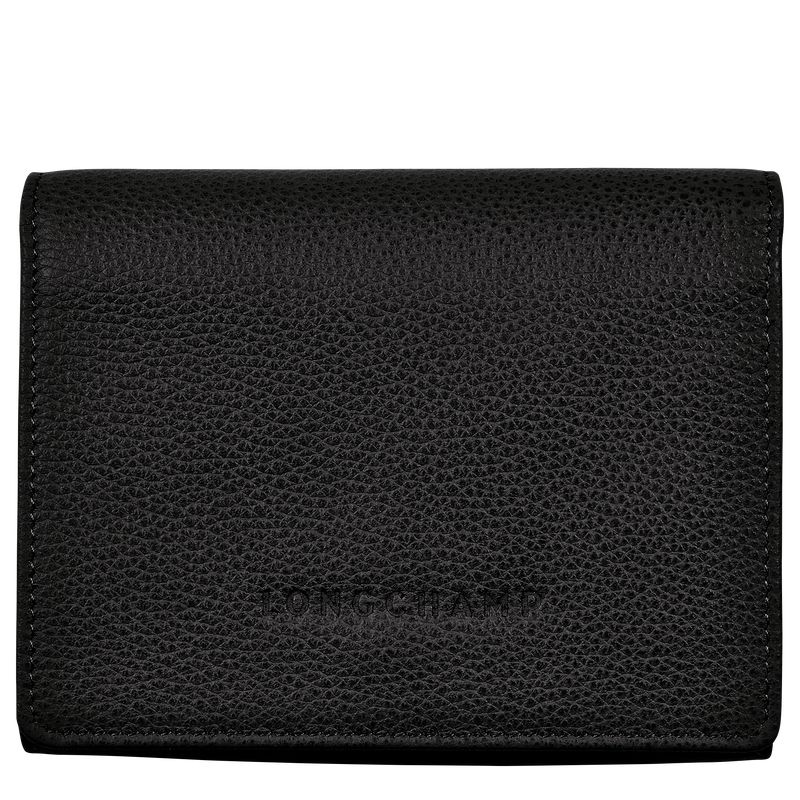 Black Longchamp Le Foulonné Men Wallet | Ksa-528JEKCVA