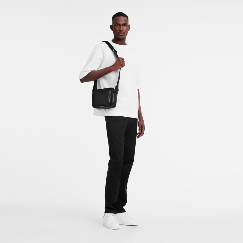 Black Longchamp Le Foulonné S Camera Men Crossbody Bag | Ksa-547EBGJHL