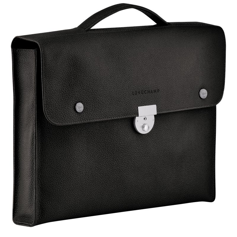Black Longchamp Le Foulonné S Men Briefcase | Ksa-643DOZIJR