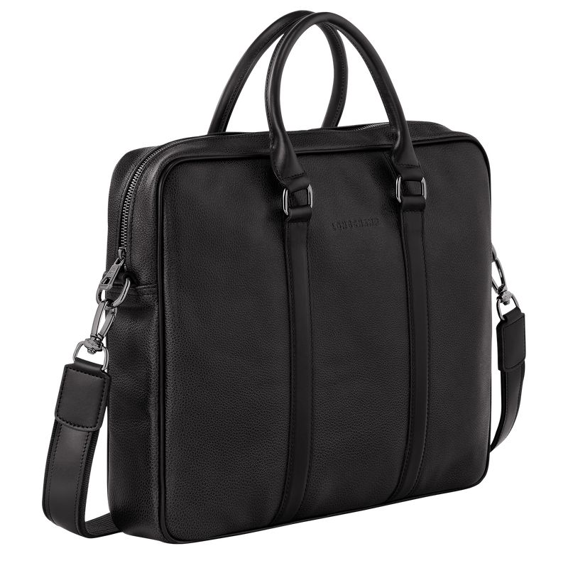 Black Longchamp Le Foulonné S Men Briefcase | Ksa-423QKAMLR