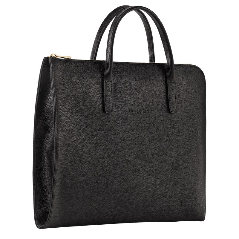Black Longchamp Le Foulonné S Men Briefcase | Ksa-513HQLKSJ