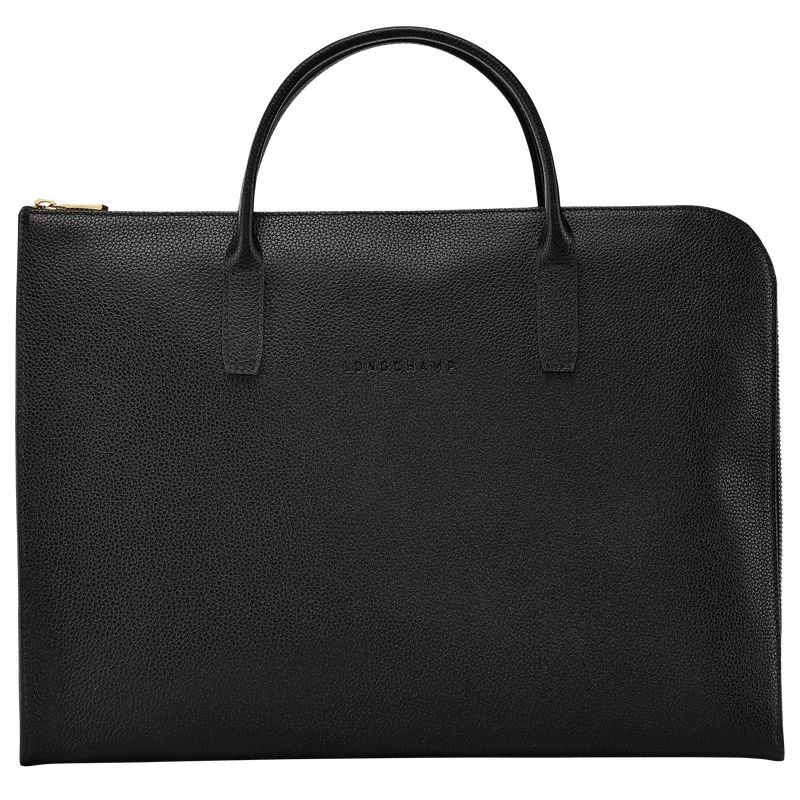 Black Longchamp Le Foulonné S Men Briefcase | Ksa-513HQLKSJ