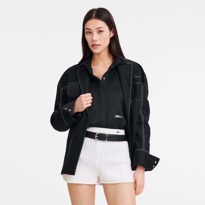 Black Longchamp Le Foulonné Women Belt | Ksa-480WEYVNI
