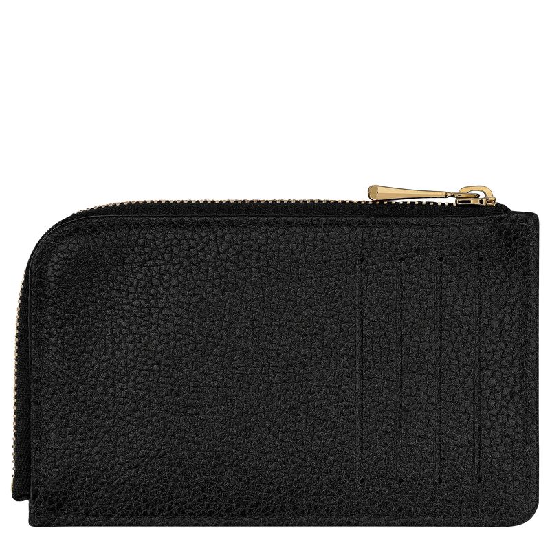 Black Longchamp Le Foulonné Women Card Holder | Ksa-560MRVBUN