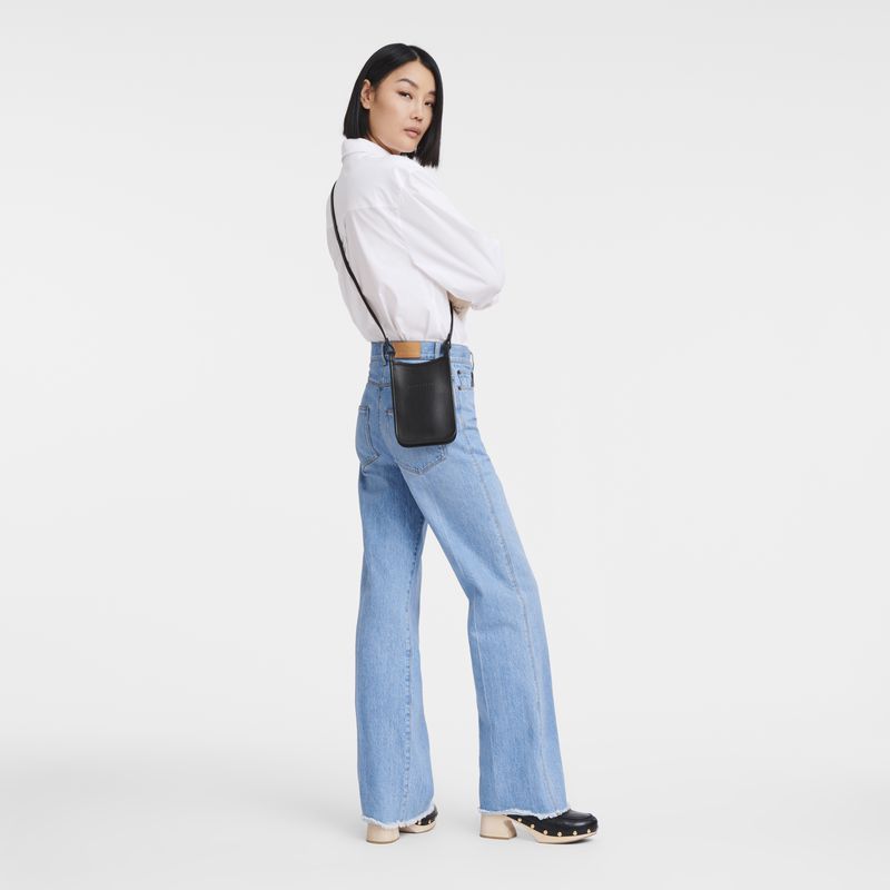 Black Longchamp Le Foulonné Women Phone Case | Ksa-619XJAFBG