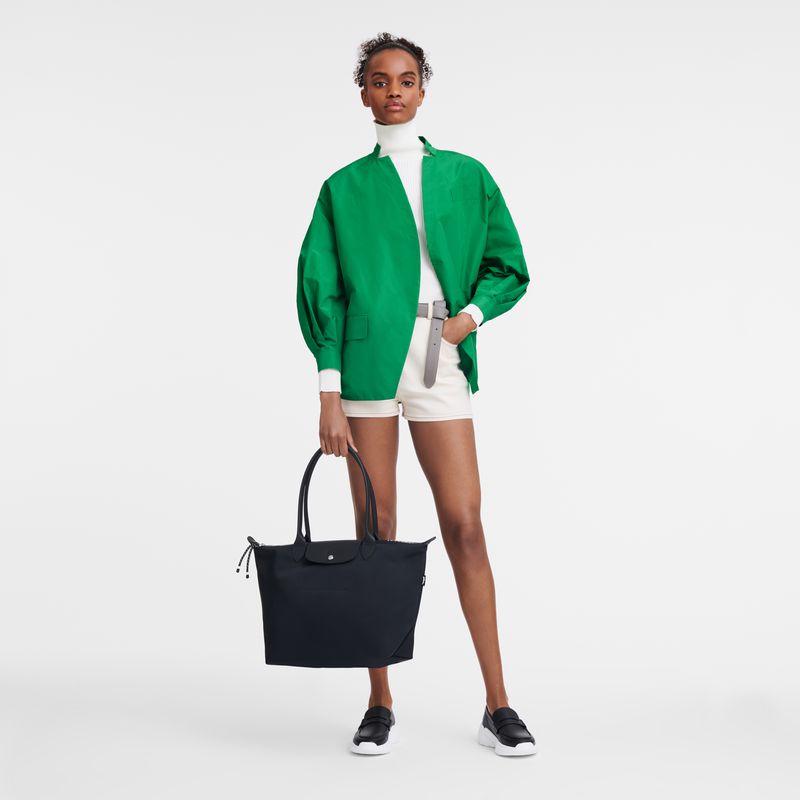 Black Longchamp Le Pliage Energy L Women Tote Bag | Ksa-216LHYXRA