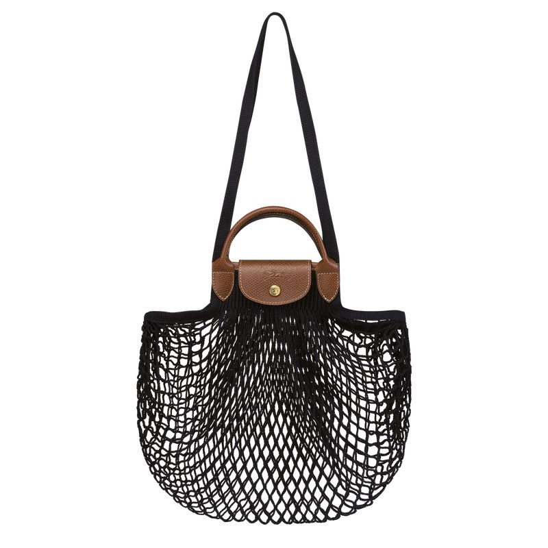 Black Longchamp Le Pliage Filet L Women Mesh Bag | Ksa-350VZKTSW