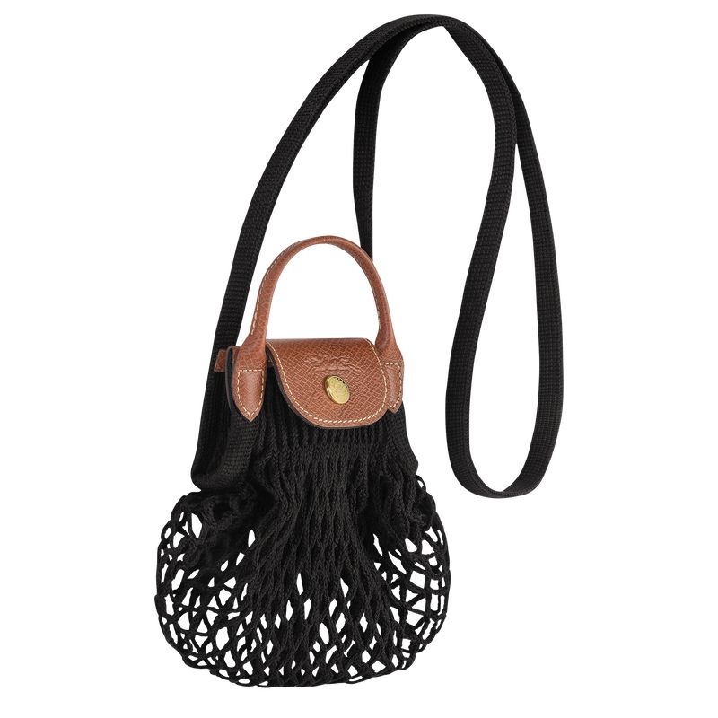 Black Longchamp Le Pliage Filet Xs Women Mesh Bag | Ksa-148BRVUPT