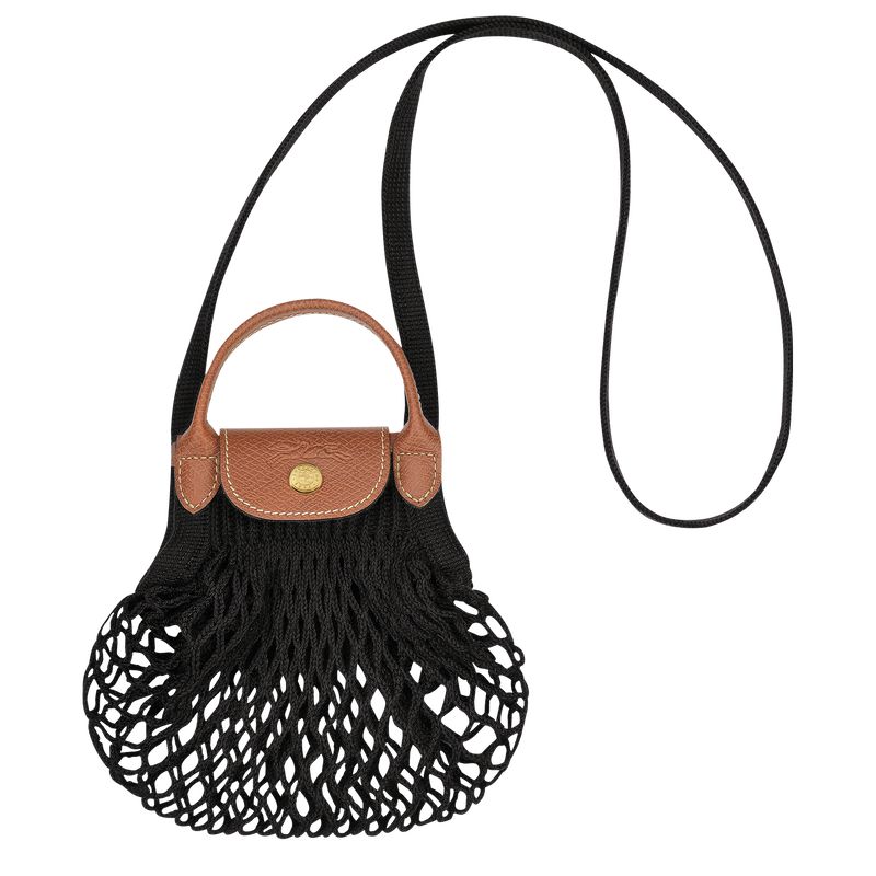 Black Longchamp Le Pliage Filet Xs Women Mesh Bag | Ksa-148BRVUPT