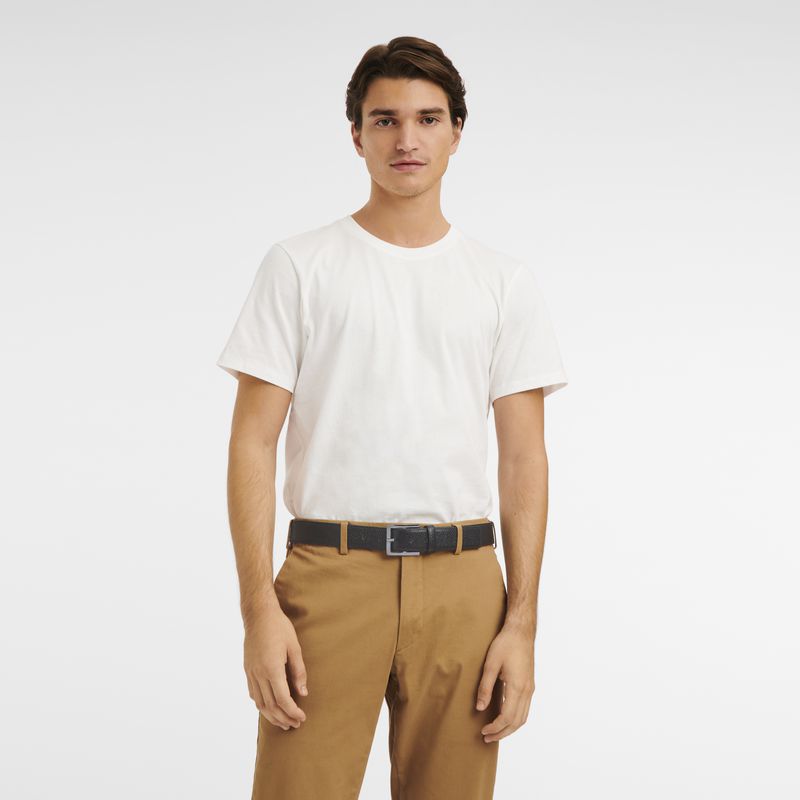 Black Longchamp Le Pliage Men Belt | Ksa-214HETNYK