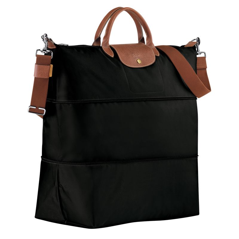 Black Longchamp Le Pliage Original Expandable Men Travel Bag | Ksa-785EUDGFQ