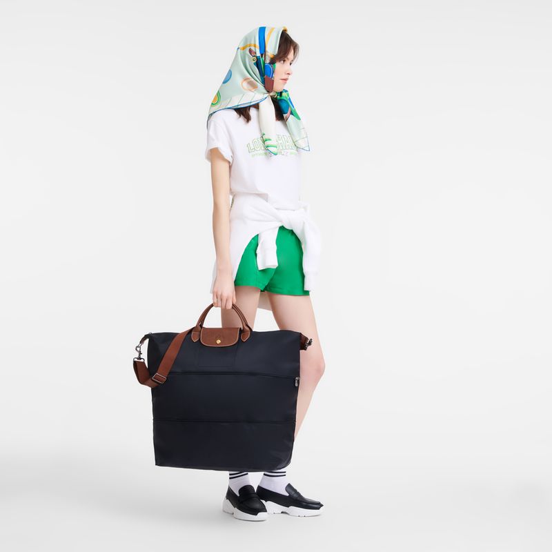 Black Longchamp Le Pliage Original Expandable Women Travel Bag | Ksa-962LVWXAE