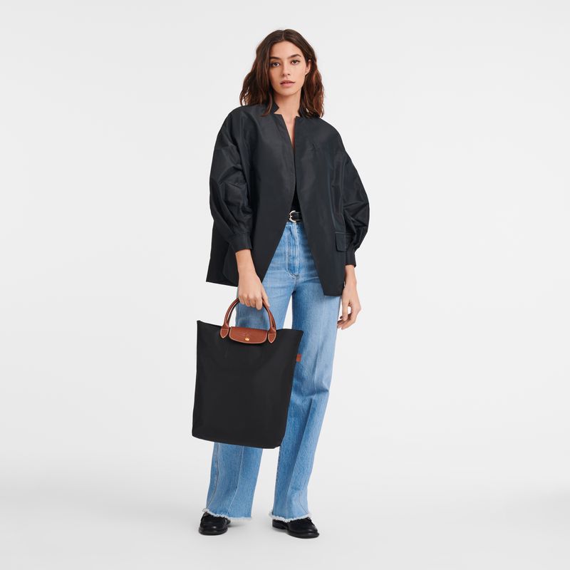 Black Longchamp Le Pliage Original M Men Tote Bag | Ksa-720DQMPRV