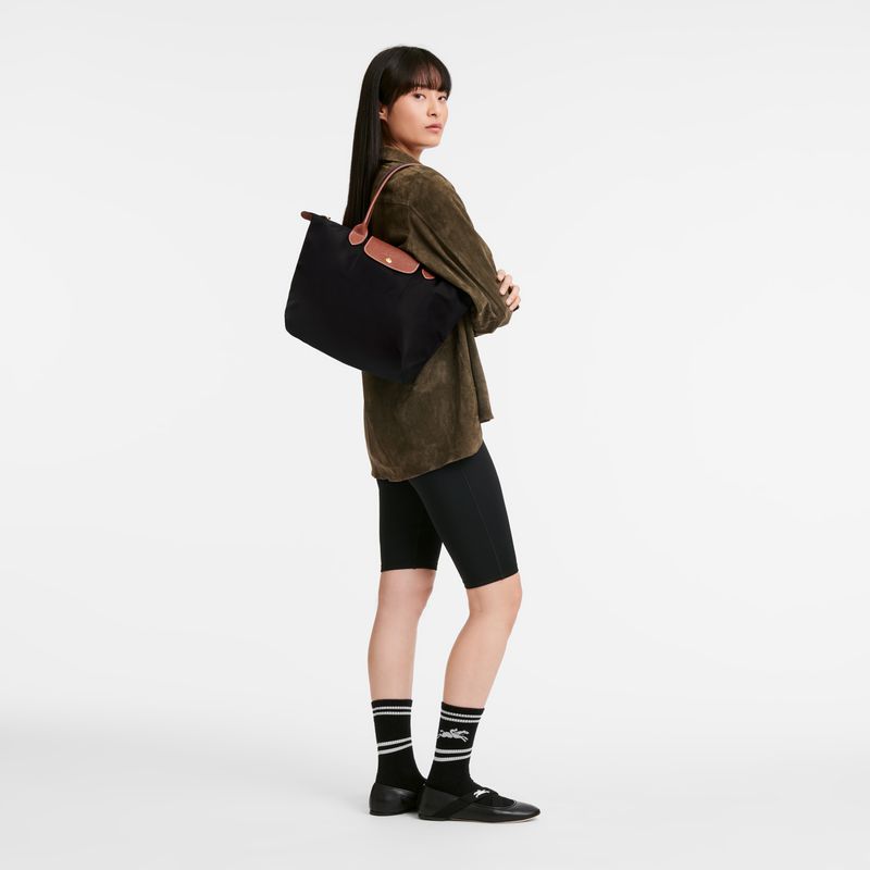 Black Longchamp Le Pliage Original M Women Tote Bag | Ksa-916LXWSPM