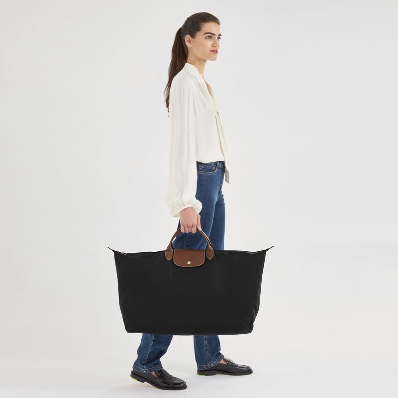 Black Longchamp Le Pliage Original Xl Women Travel Bag | Ksa-634OFDKAN