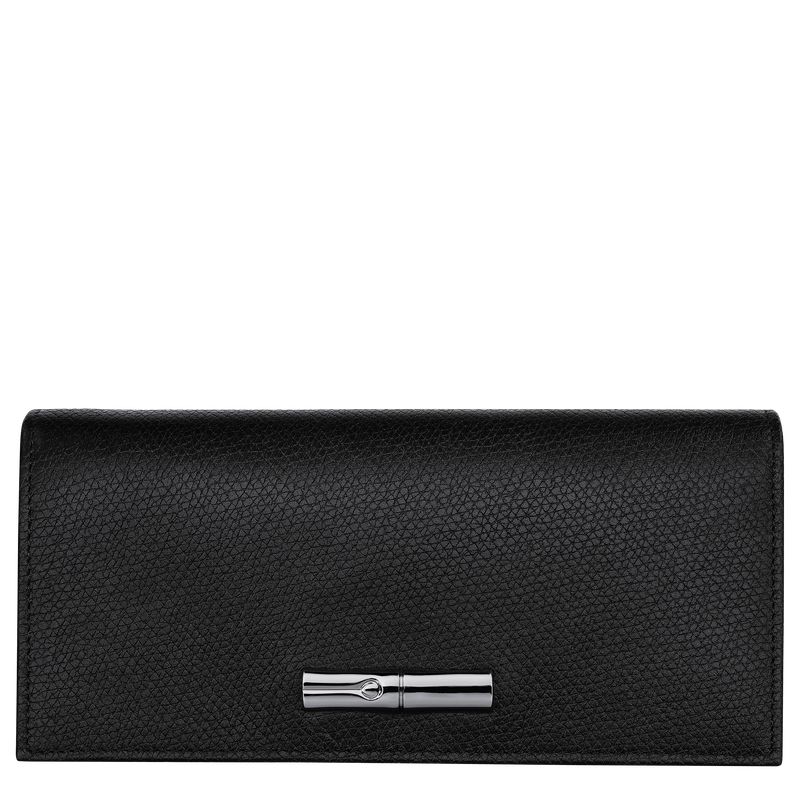 Black Longchamp Le Roseau Flap Women Wallet | Ksa-231QOBLXV