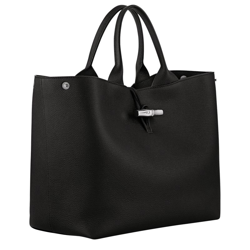 Black Longchamp Le Roseau L Women Handbag | Ksa-871YGVBNI