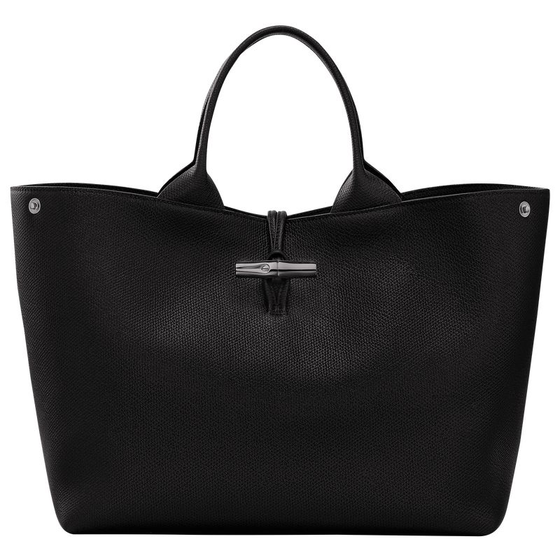 Black Longchamp Le Roseau L Women Handbag | Ksa-871YGVBNI