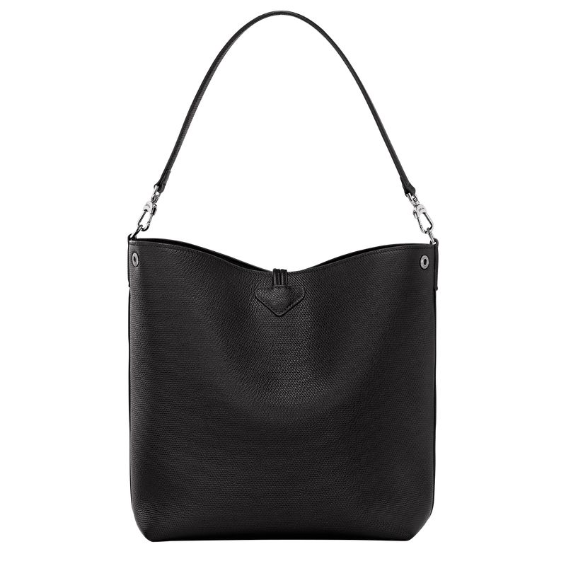 Black Longchamp Le Roseau M Women Shoulder Bag | Ksa-694PBFHEK