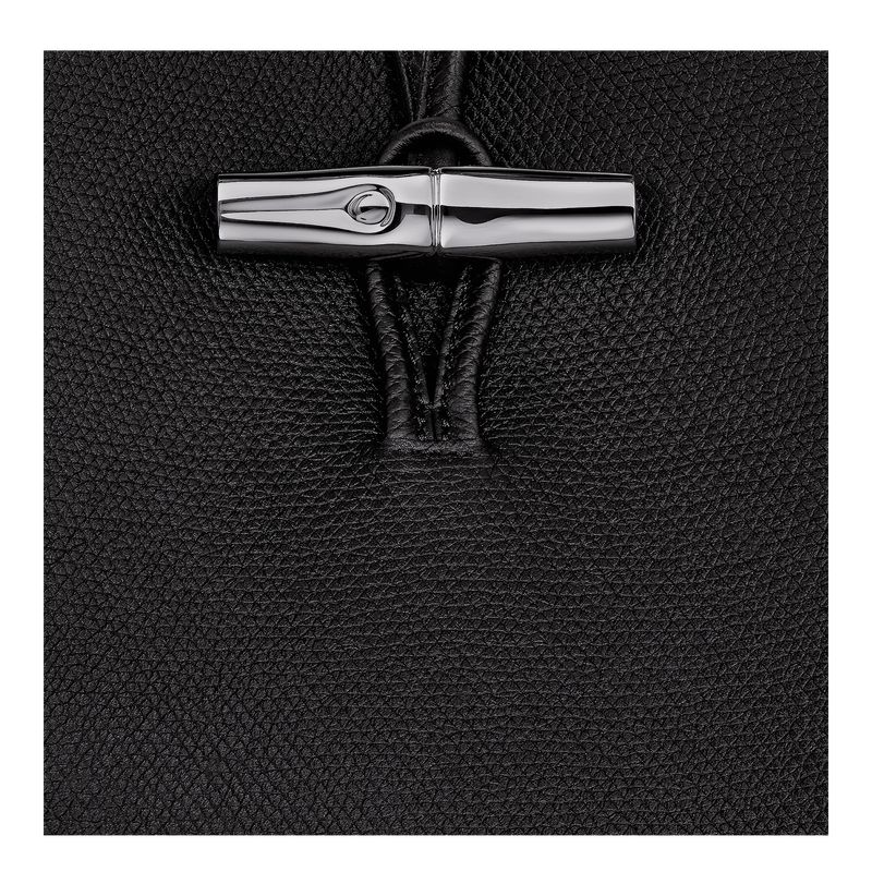Black Longchamp Le Roseau M Women Shoulder Bag | Ksa-694PBFHEK