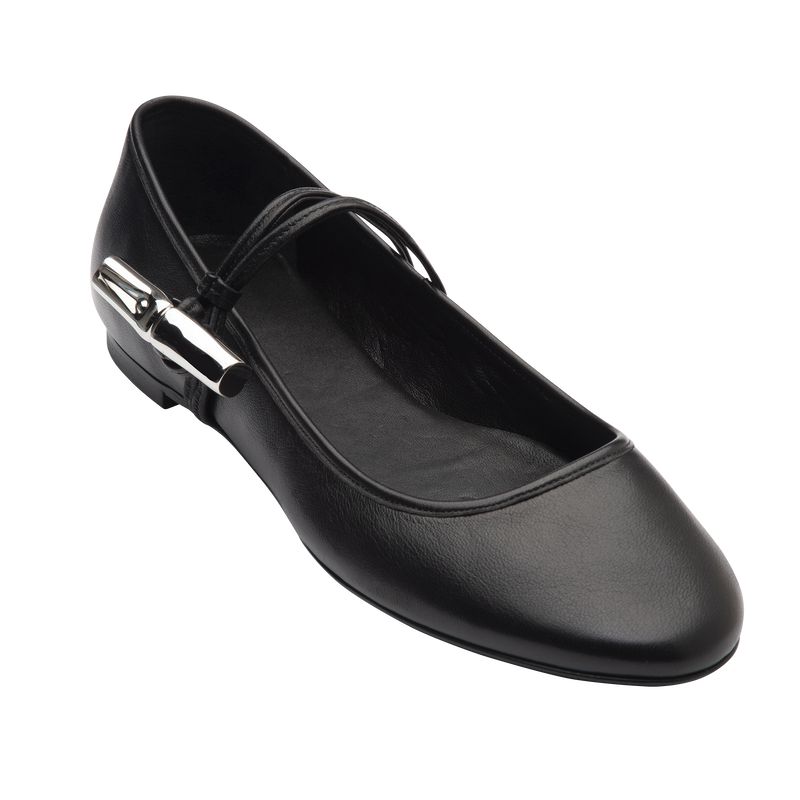 Black Longchamp Le Roseau Women Ballerinas | Ksa-107RPSYON