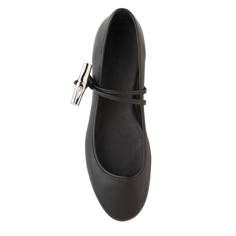 Black Longchamp Le Roseau Women Ballerinas | Ksa-107RPSYON