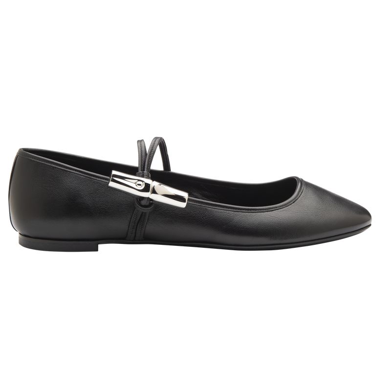 Black Longchamp Le Roseau Women Ballerinas | Ksa-107RPSYON
