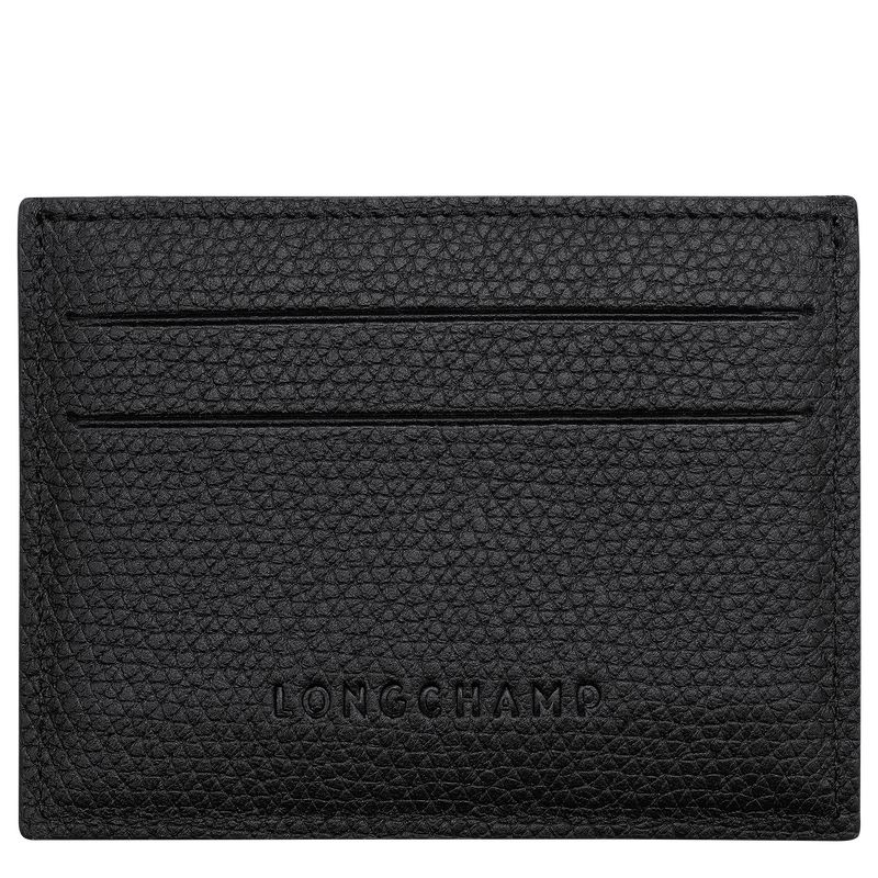 Black Longchamp Le Roseau Women Card Holder | Ksa-415VEWAKH