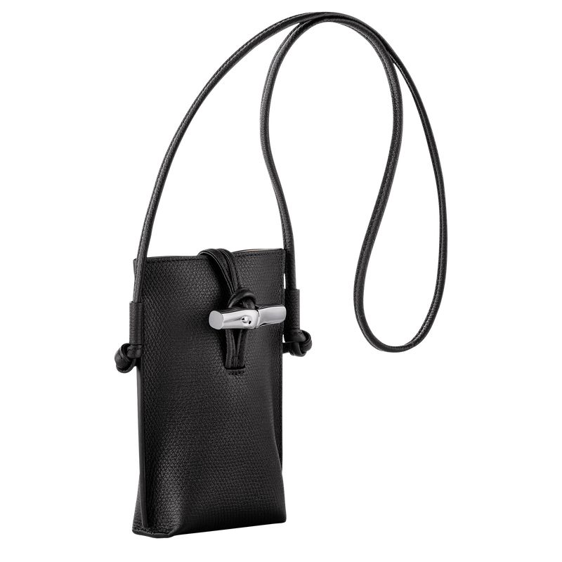 Black Longchamp Le Roseau Women Phone Case | Ksa-209ACZSYQ