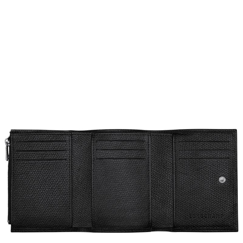 Black Longchamp Le Roseau Women Wallet | Ksa-459BUCSJE