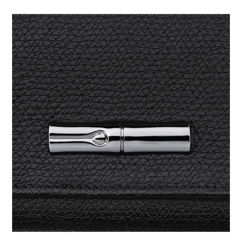 Black Longchamp Le Roseau Women Wallet | Ksa-459BUCSJE