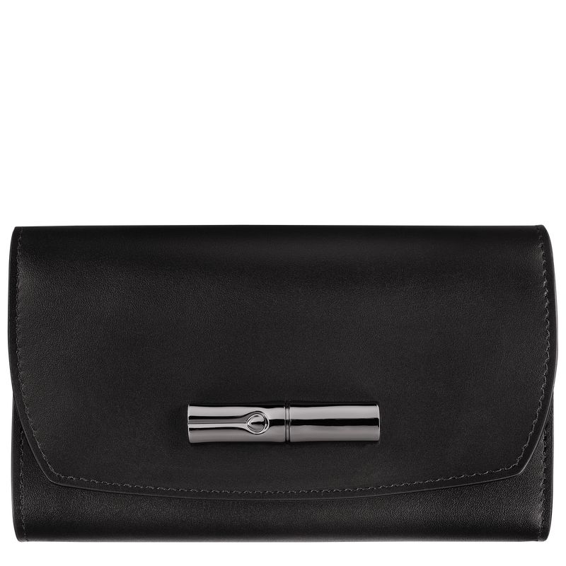 Black Longchamp Le Roseau Women Wallet | Ksa-294IWAYDV
