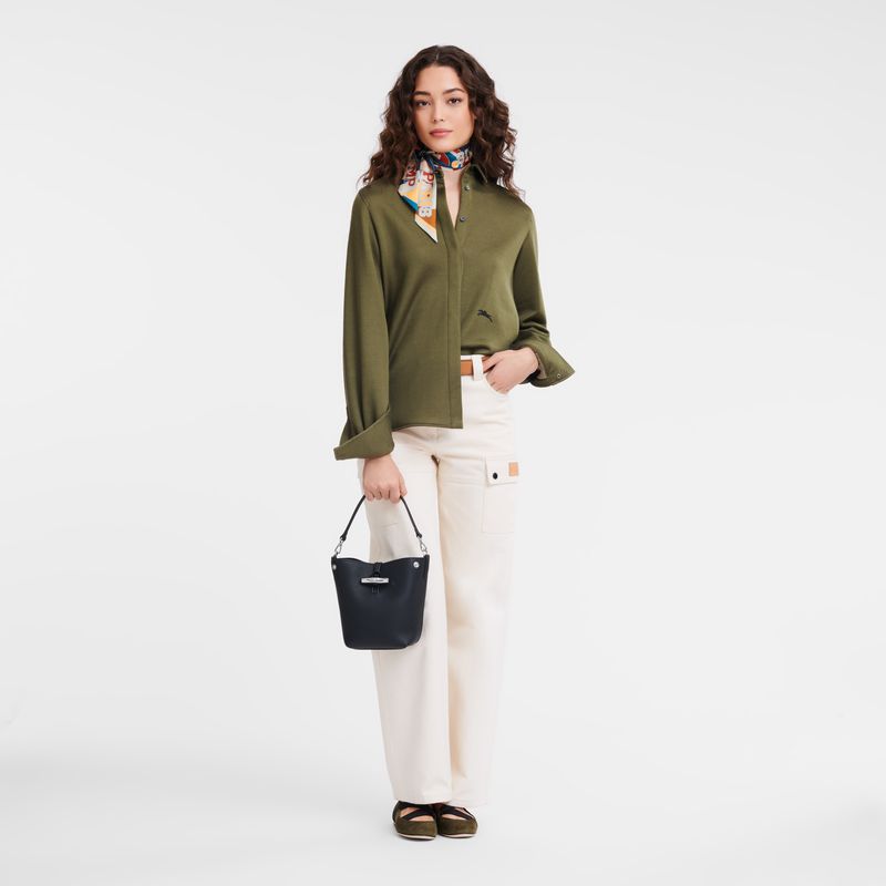 Black Longchamp Le Roseau Xs Women Bucket Bag | Ksa-467QHMPUF