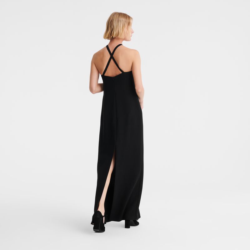 Black Longchamp Long Women Dress | Ksa-275XZLJMW