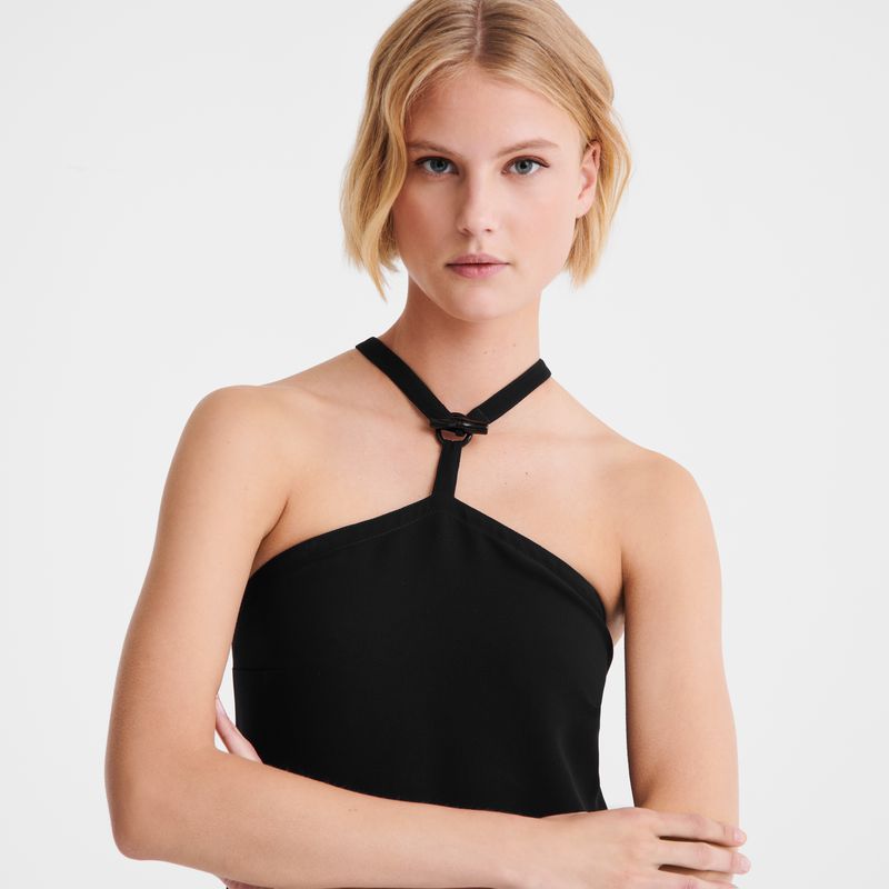 Black Longchamp Long Women Dress | Ksa-275XZLJMW