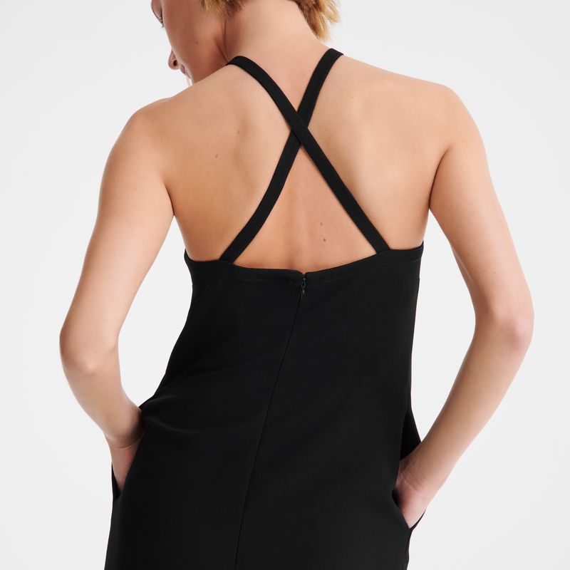 Black Longchamp Long Women Dress | Ksa-275XZLJMW