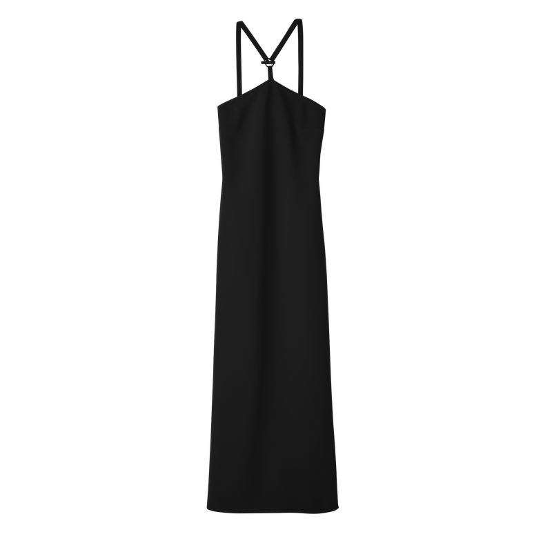 Black Longchamp Long Women Dress | Ksa-275XZLJMW