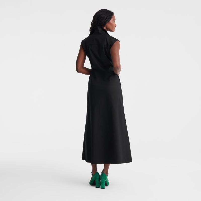 Black Longchamp Long Women Dress | Ksa-340GFEYLU