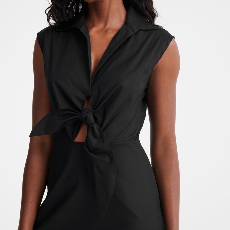 Black Longchamp Long Women Dress | Ksa-340GFEYLU