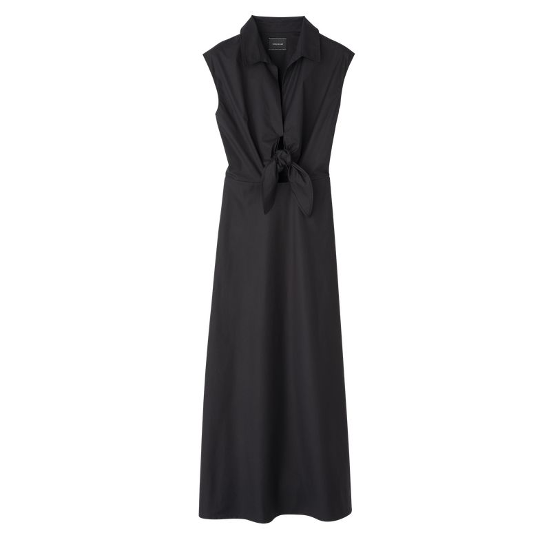 Black Longchamp Long Women Dress | Ksa-340GFEYLU