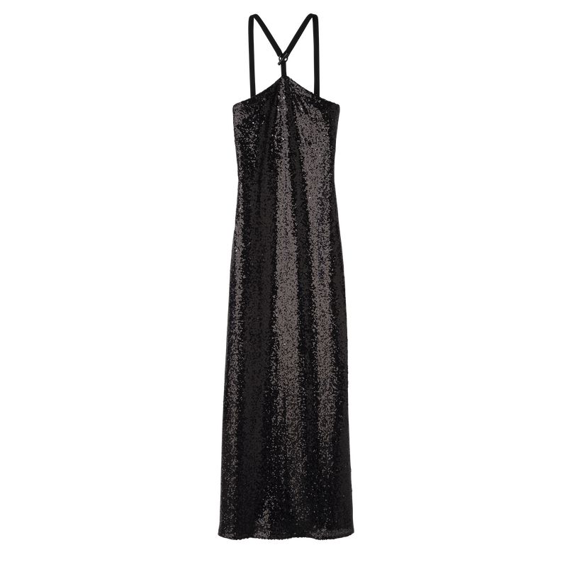Black Longchamp Long Women Dress | Ksa-692XMLEBW