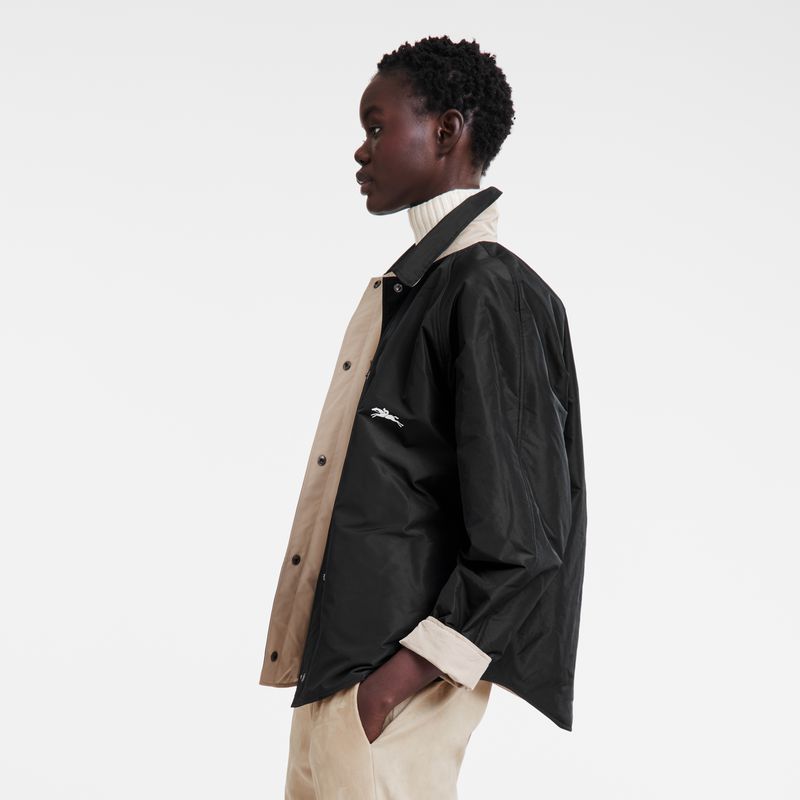 Black Longchamp Padded Blouson Women Jacket | Ksa-719SJAONX