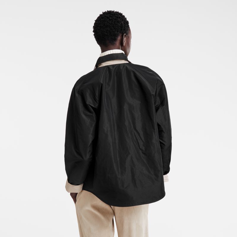 Black Longchamp Padded Blouson Women Jacket | Ksa-719SJAONX