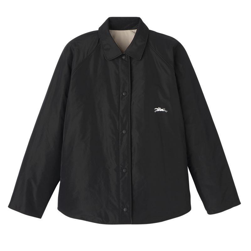 Black Longchamp Padded Blouson Women Jacket | Ksa-719SJAONX