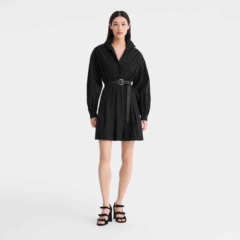 Black Longchamp Popelin Women Dress | Ksa-681LCAYHS