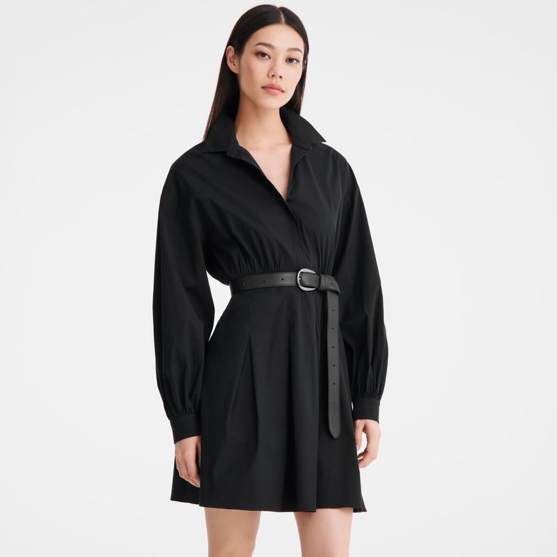 Black Longchamp Popelin Women Dress | Ksa-681LCAYHS