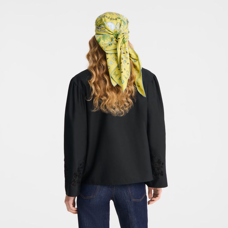 Black Longchamp Poplin Embroidered Women Blouse | Ksa-305TBZVID